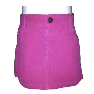 Girl 3T Old Navy Hot Pink Corduroy Mini Skirt Pocket Elastic Waist